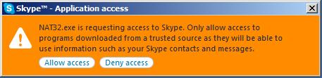 Skype Authorisation